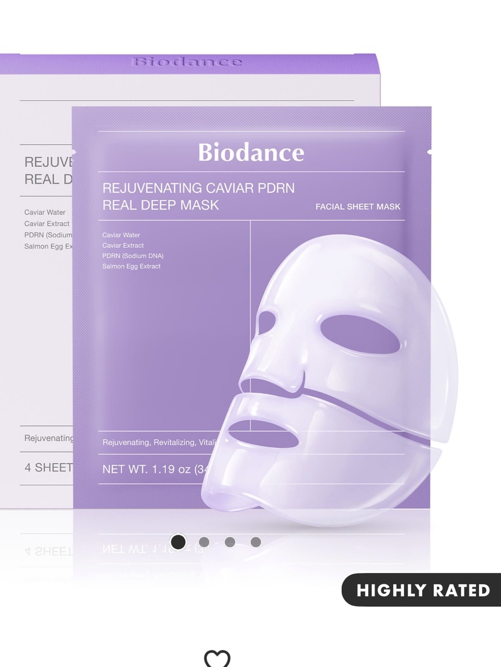 Biodance rejuvenating caviar PDRN real deep mask 4 sheets
